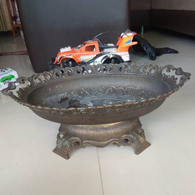 Nampan bokor buah Kuningan Eropa italy antik kuno jadul