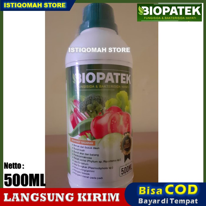 BIOPATEK 500ml Fungisida &amp; Bakterisida Hayati Pupuk Obat Semprot Cair Hama Patek Cabe, Bercak Busuk Daun dan Busuk Buah Cabe yang Bagus Paling Ampuh Manjur Mujarab Terbaik Terlaris Murah Bukan no patek NOPATEK Fungisida Hayati