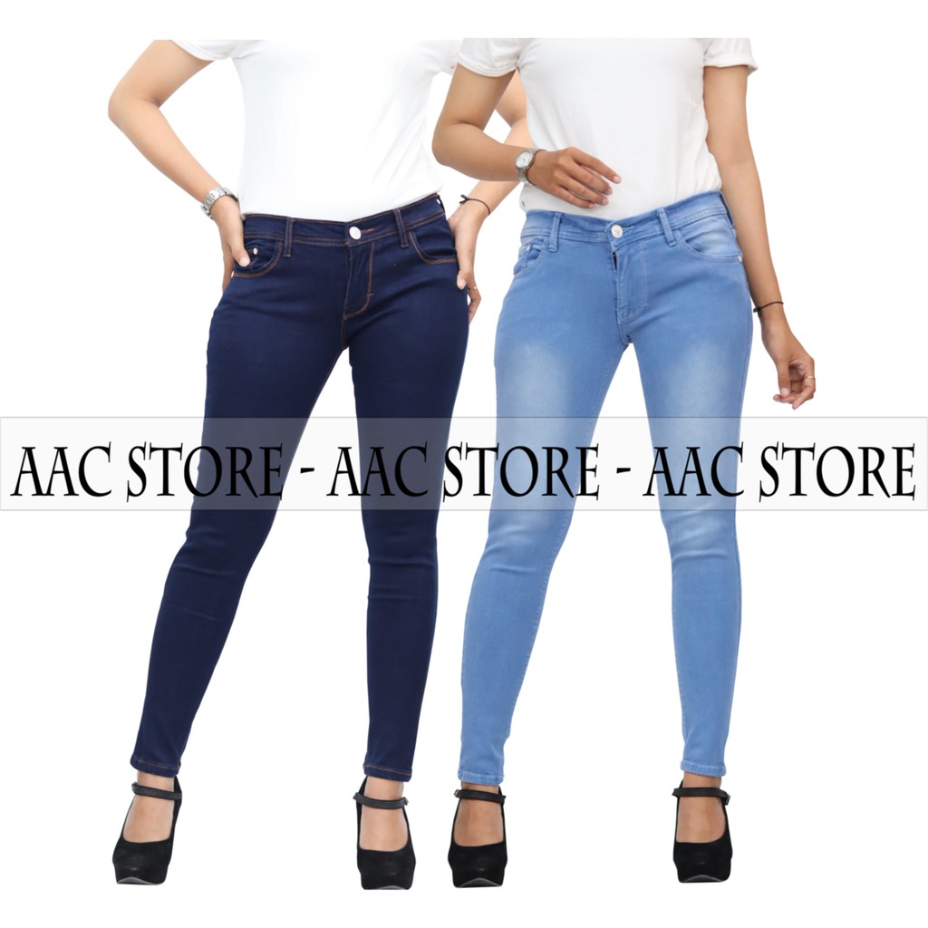 Celana Jeans Skinny Wanita Stretch