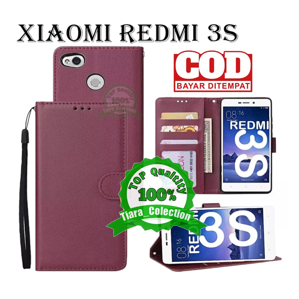 CASE FLIP XIAOMI REDMI 3S CASING HP / COVER HP UNTUK REDMI 3S LETAHER FLIP CASE DOMPET
