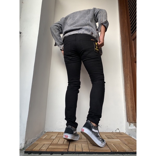 CELANA PANJANG JEANS PRIA HITAM POLOS BLACK VIPER TIDAK LUNTUR COD NAOMI JEANS BLACK STRECH