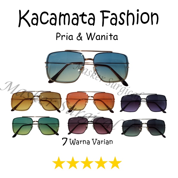 New Trend Kacamata Lensa Gradasi Pria dan Wanita Terbaru/Kacamata Fashion Aviator Lensa Gradasi Kore