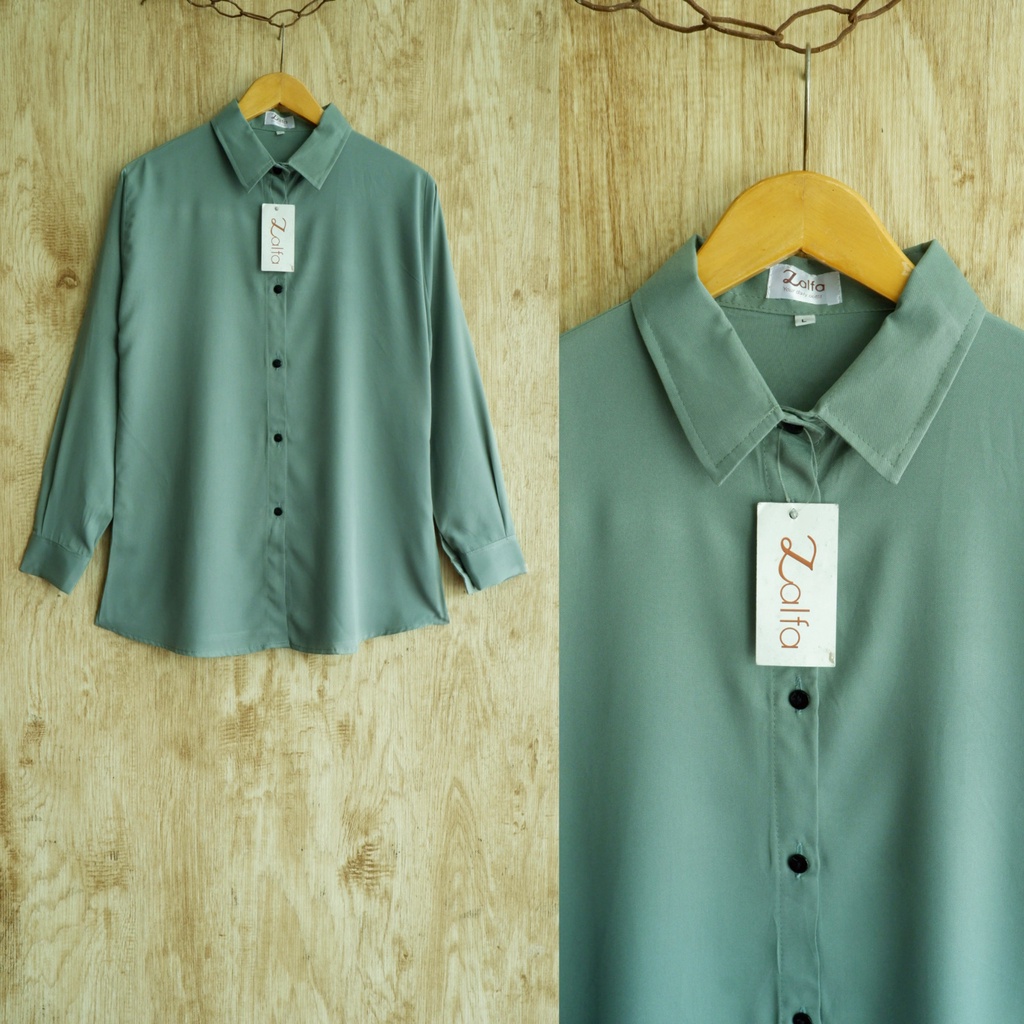 BASIC rayon kemeja by ZALFA OUTFIT-Matcha
