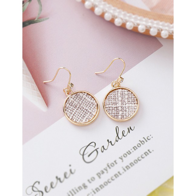 LRC Anting Tusuk Fashion (round) Texture Round Love Earrings D15285