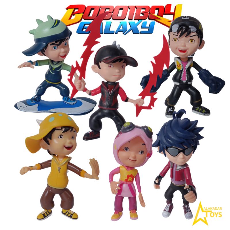 Jual Action figure boboiboy set isi 6 pcs - boboiboy galaxy set isi 6