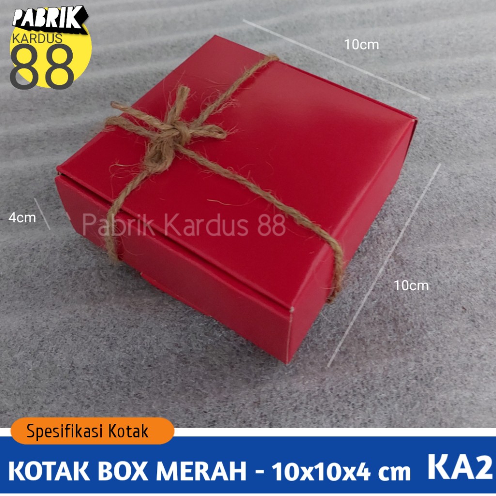 

ISI 36 BIJI kotak kado murah merah 10x10 ka2 | kardus box dus souvenir aksesoris