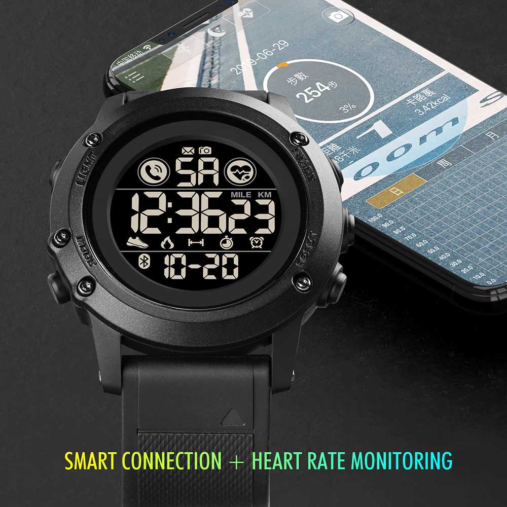 ARS - SKMEI Jam Tangan Smartwatch Pria Bluetooth Pedometer Heartrate - 1746