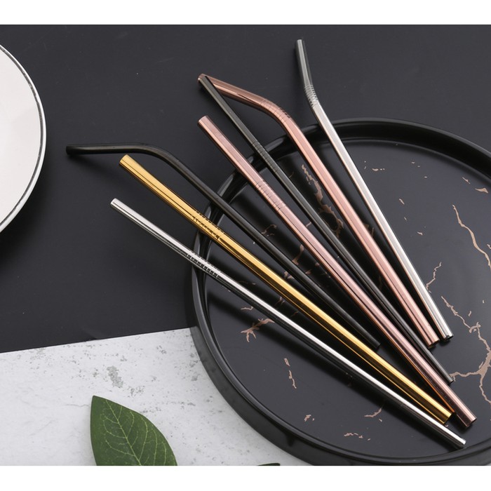 

11D1227 ROSEGOLD Sedotan Stainless Steel Straw Sedotan Metal Ramah