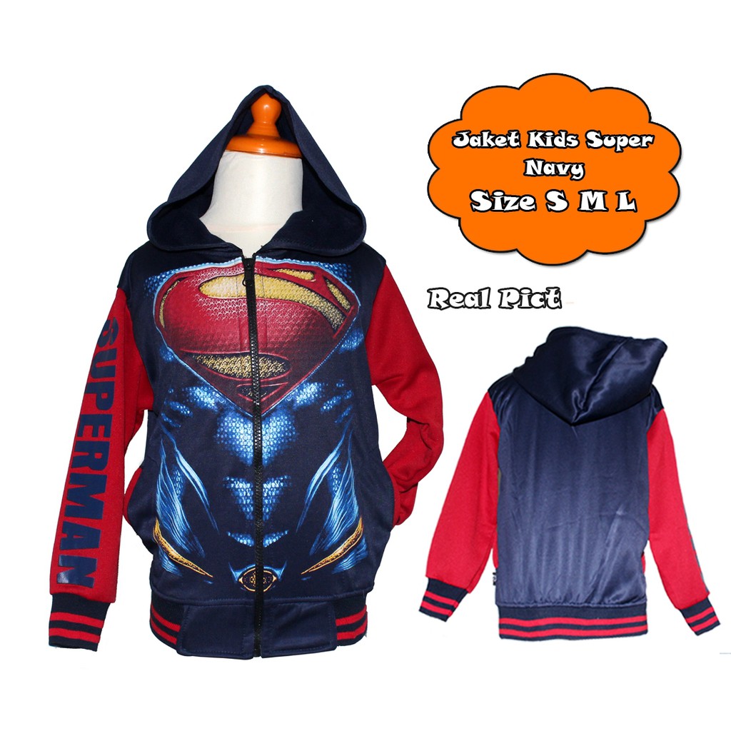 Jaket Kids Super/Jaket Hoodie Anak Cowok 1-6thn/Jaket Seleting Anak Murah/Sweater Anak Laki Premium