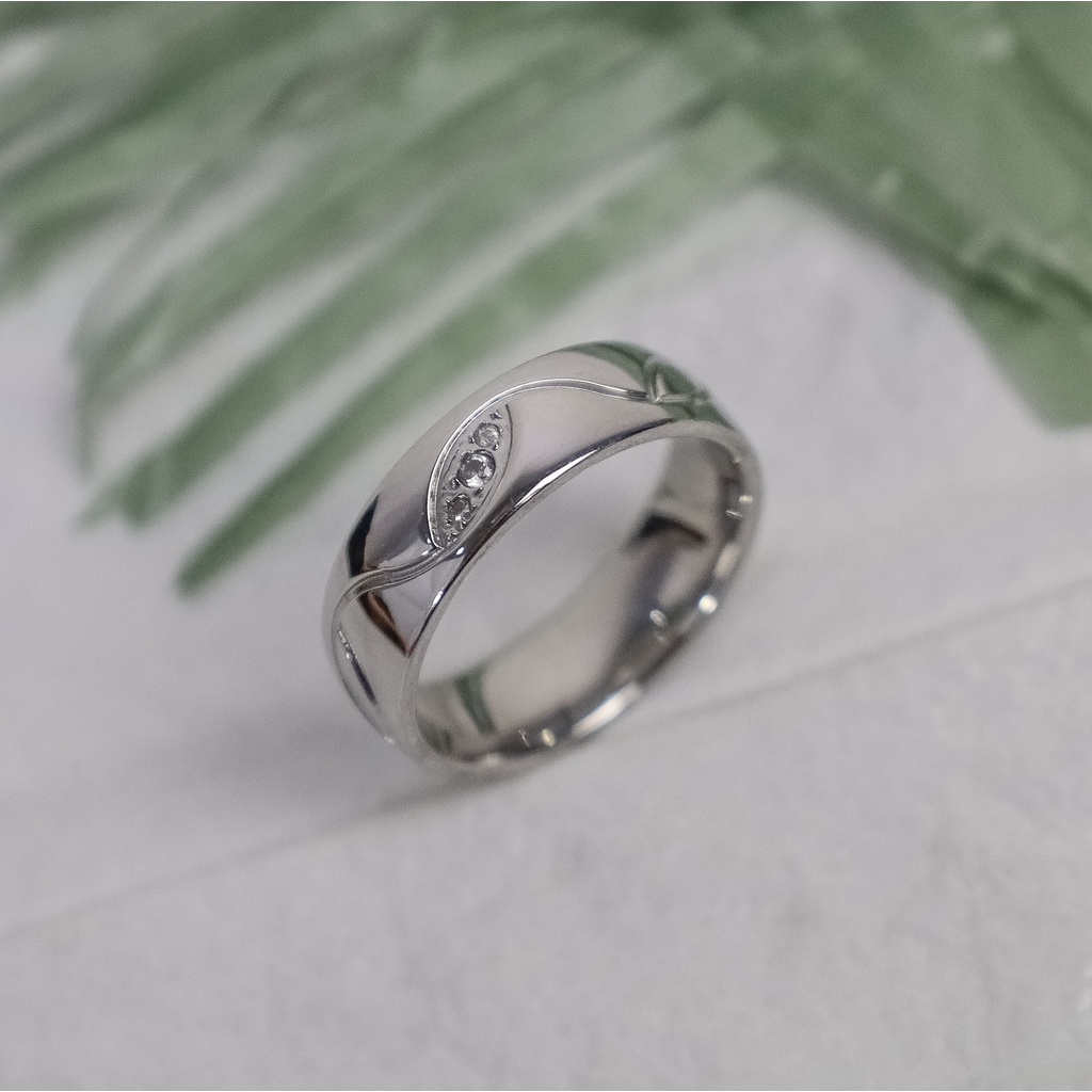 Cincin dolpin silver titanium korea anti karat