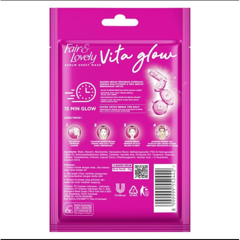 Fair &amp; Lovely Vita Glow Serum Sheet Mask