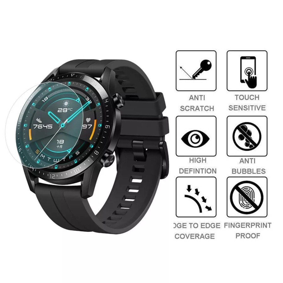 ANTI GORES SCREEN PROTECTOR TEMPERED GLASS HUAWEI GT 2 46MM SMARTWATCH