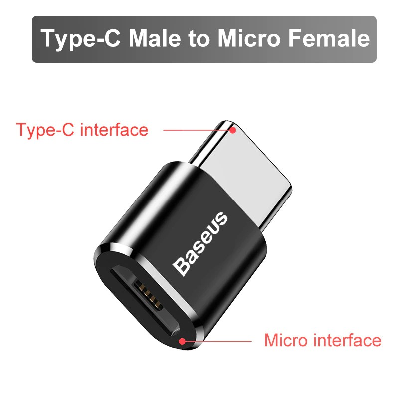 BASEUS USB OTG Adaptor Micro USB Female to Type C Male Adapter Converter