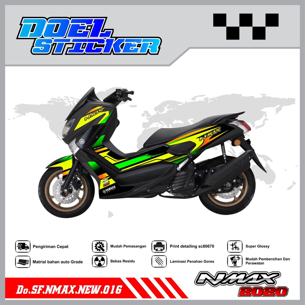 STICKER STRIPING NMAX NEW 2020 - STICKER STRIPING LIST VARIASI HOLOGRAM , CROME YAMAHA NMAX NEW 2020 DOEL 016