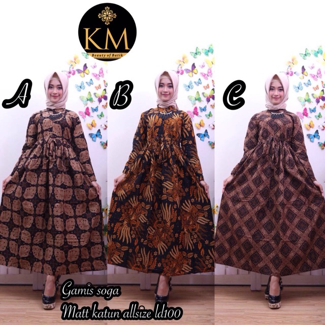 GAMIS batik soga dewasa
