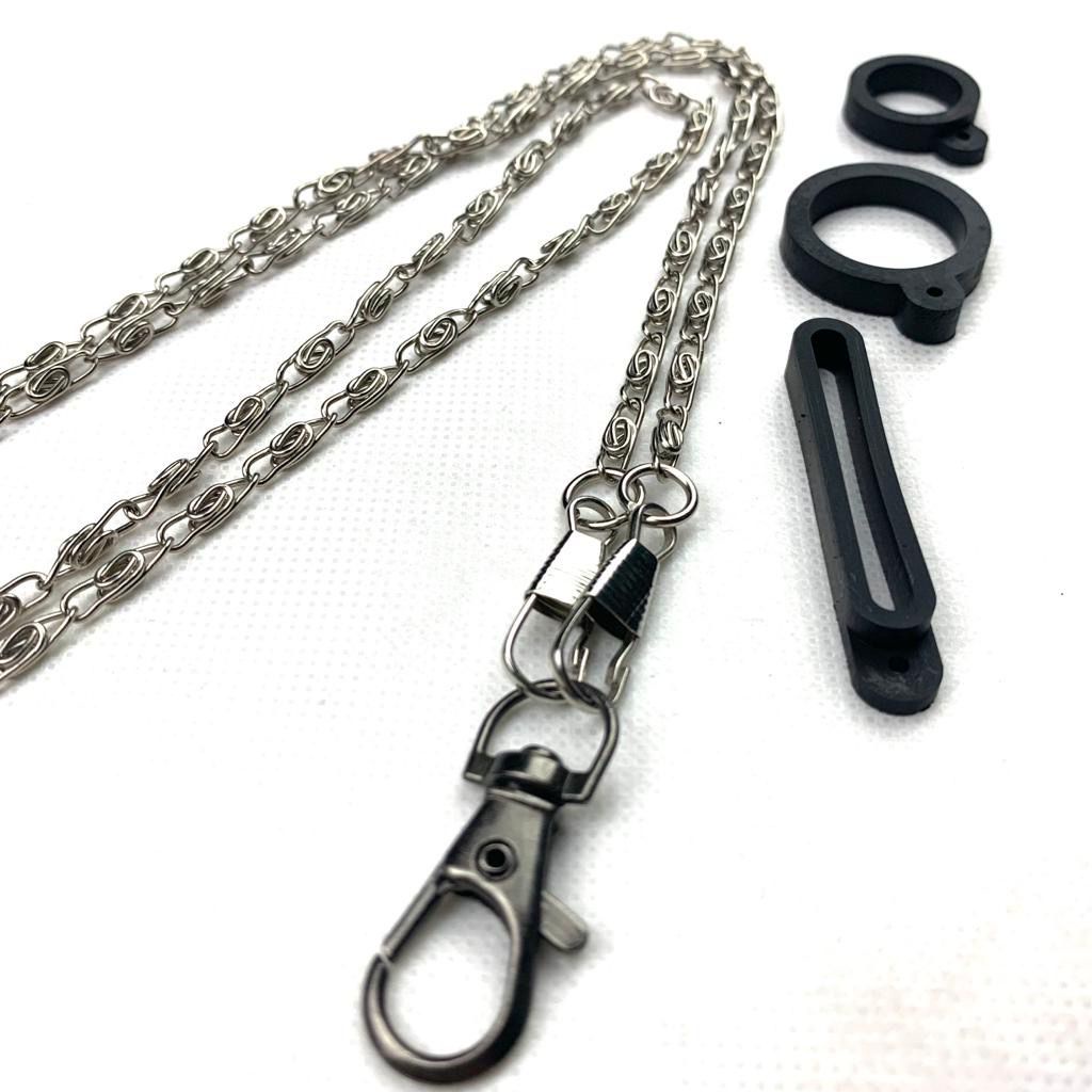 LANYARD VAPE TALI RANTAI BLACK / SILVER