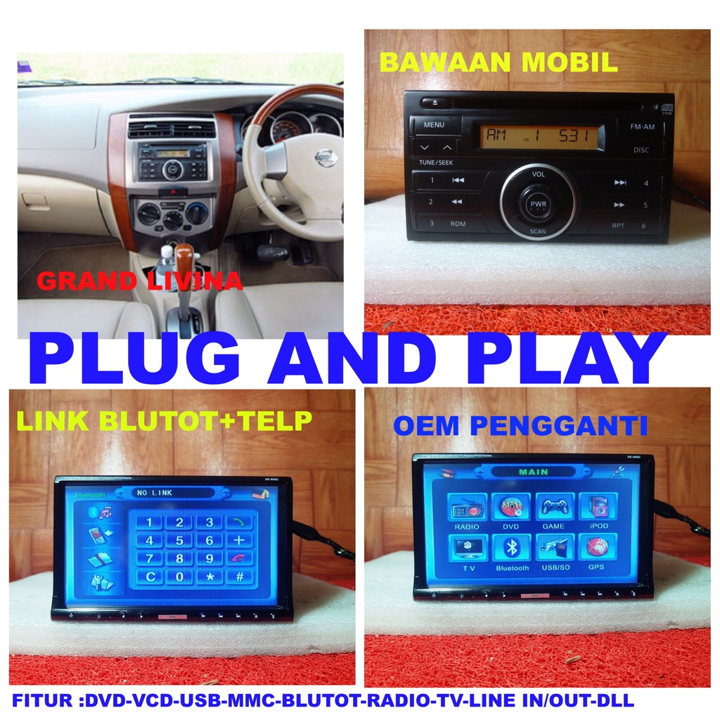 Head unit Nissan X TRAIL T31 PNP bergaransi