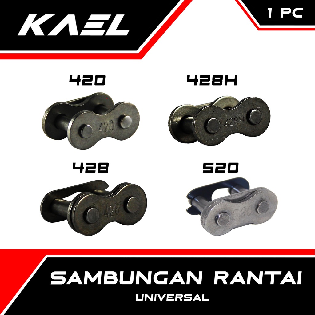 Sambungan Rantai Ukuran 420-428-428H-520 Rante-Motor Universal Bebek-Matic-Sport