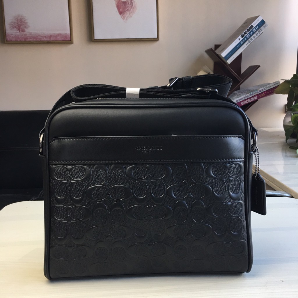Asli baru Coach 28455 Tas PriaTas Messenger tas pundak pria kulit asli Kapasitas tinggi tas selempan