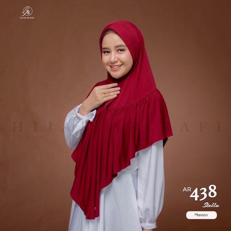 TERLARIS BISA COD ✓ Hijab Ar Rafi AR 438 hijab instan bergo Arrafi jumbo || INAYAHHIJAB-Maroon