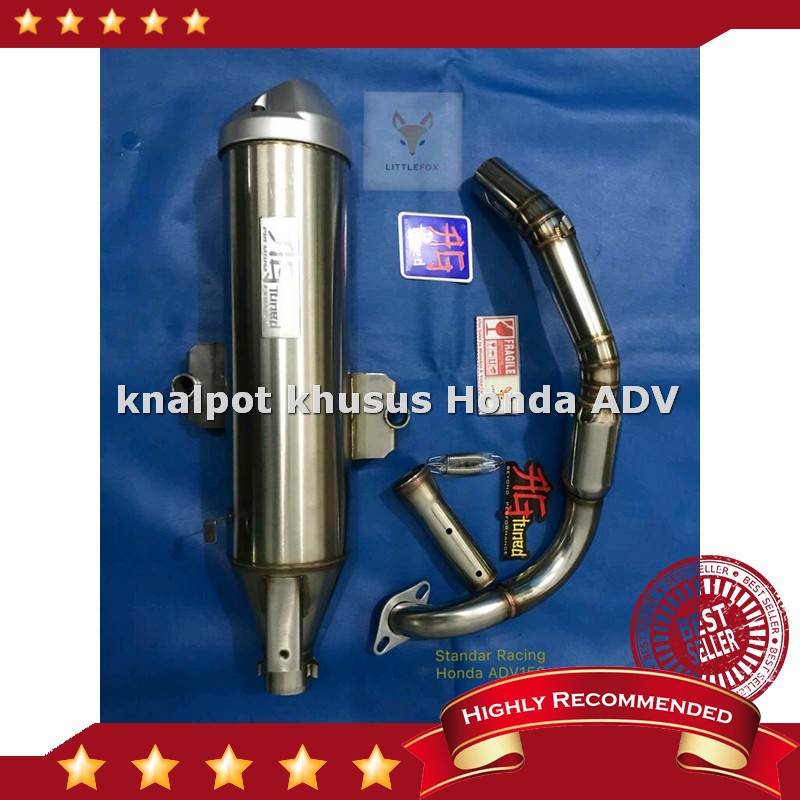 Harga KNALPOT HONDA ADV 150 STANDAR RACING WITH POWER BOMB FULL STAINLESS AGTUNED PREMIUM