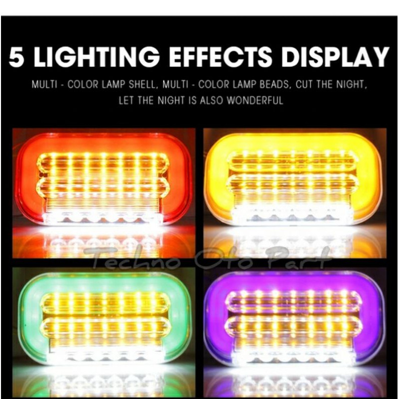 Lampu Led Samping Bak Truk 24v 2Warna Sein Running Light-5