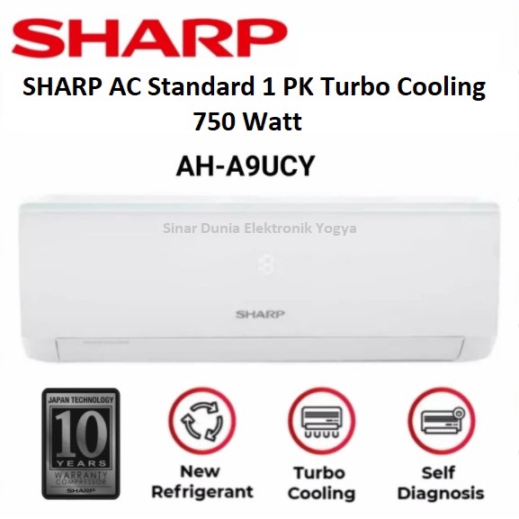 SHARP AC 1 PK Turbo Cool 750W AH-A9UCY 9UCY R32 Standard 1PK AHA9UCY