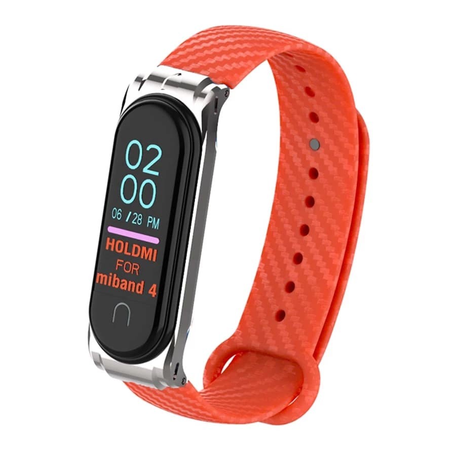 [BEST] STRAP TALI JAM TANGAN - RUBBER CARBON BAND - FOR MI BAND 3 4