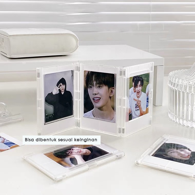 [BS] BISA COD Mini Photo Frame Magnetic Polaroid Photo Card Lomo Card Display Frame Dekstop Room Decor KPOP - KP9110