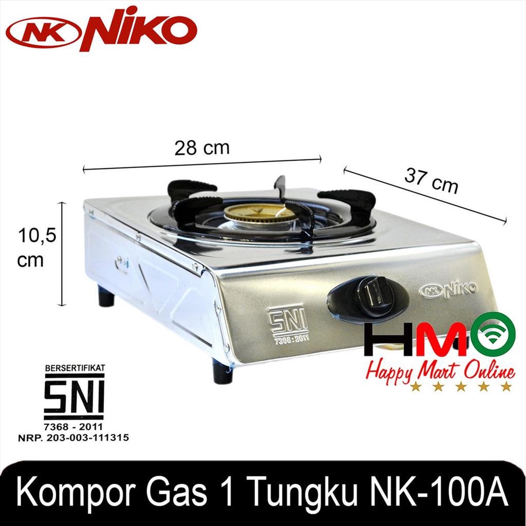 Kompor 1 Tungku Stainless Niko NK-100A Stainless Steel Kompor NK 100 A