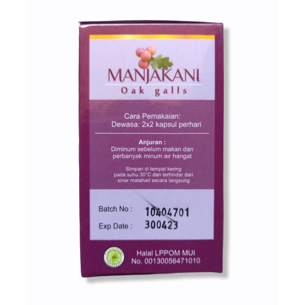 Kapsul MANJAKANI Oak Galls TOGA NUSANTARA 50 KapsuL