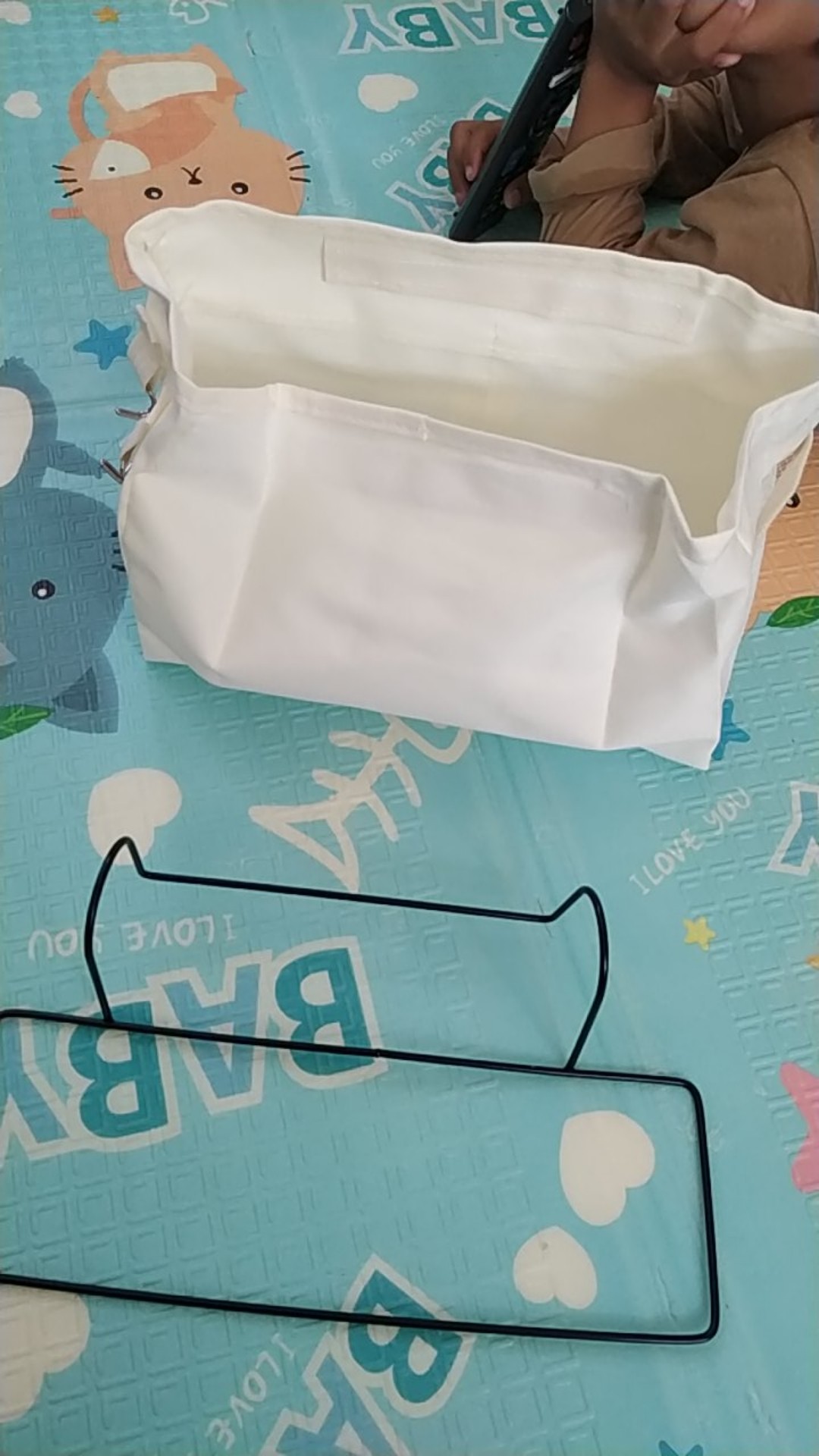 Halu Dekstop Storage Box Kotak Penyimpanan Kain Kanvas Tas Gantung Samping Tempat Tidur Hdk403