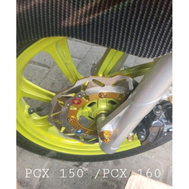 DISC CAKRAM SET DEPAN/BELAKANG PCX 150 FROUTING GRIGI