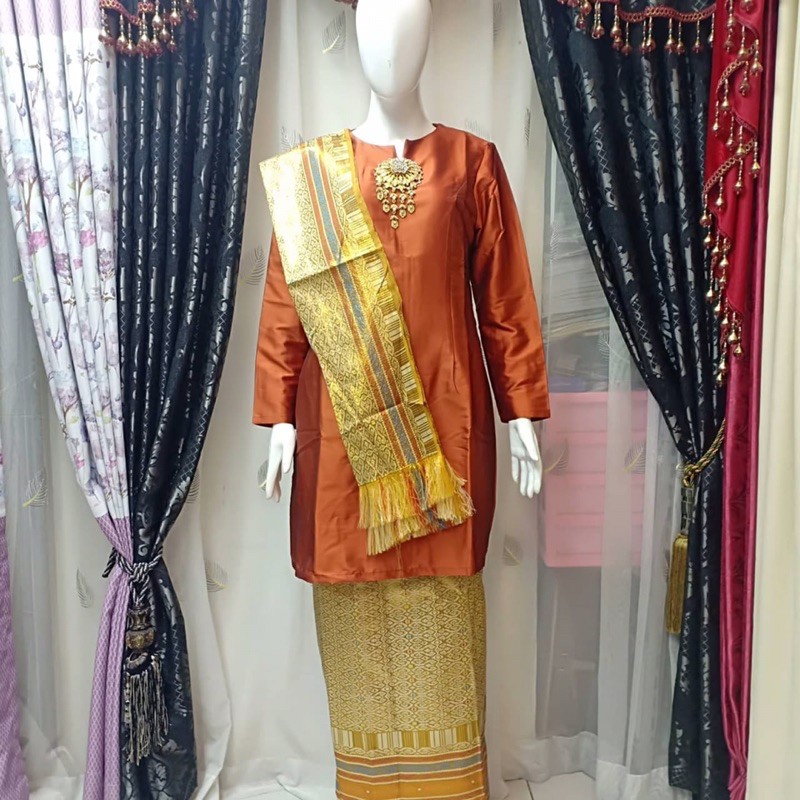 (DISKON) BAJU KURUNG SONGKET SELENDANG/KURUNG SITI NURBAYA-3