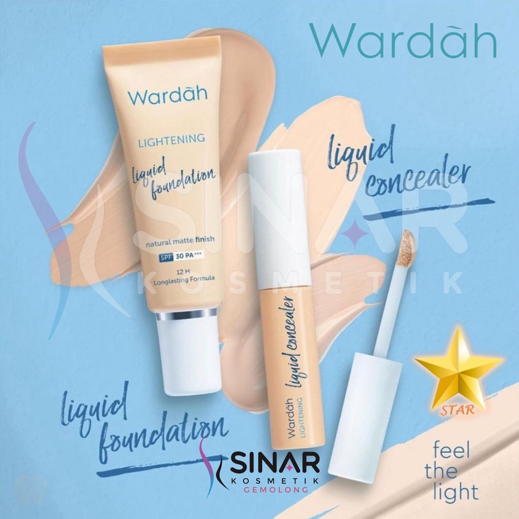 ✨SINAR✨ Wardah Lightening Liquid Concealer 7g | Liquid  Foundation 25ml dan 6ml
