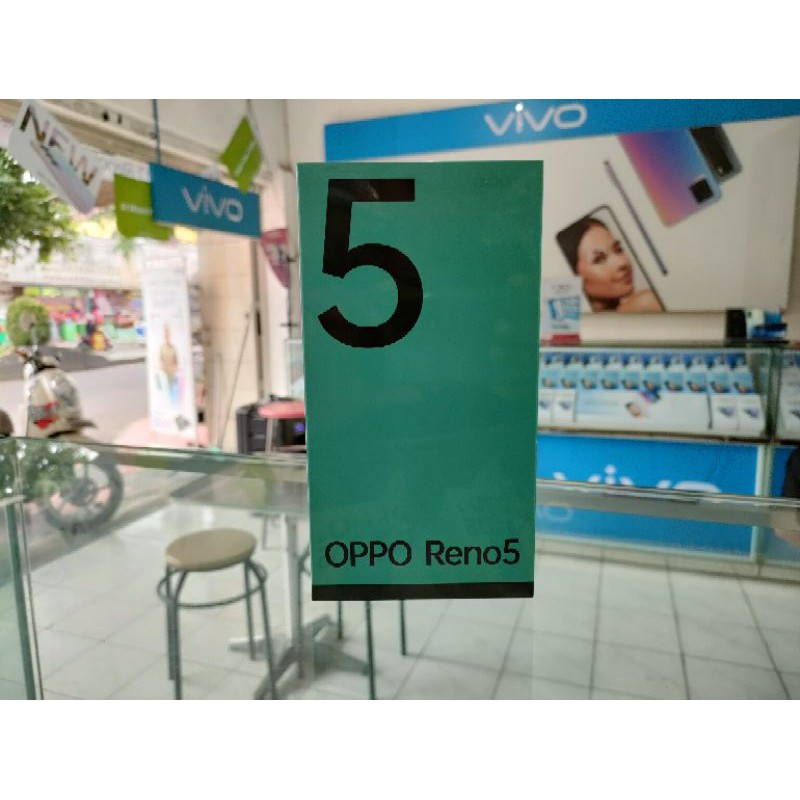 OPPO RENO 5 - GARANSI RESMI 1 TAHUN - RAM 8/128 GB - 50W FLASH CHARGE - 64 MP QUAD CAMERA