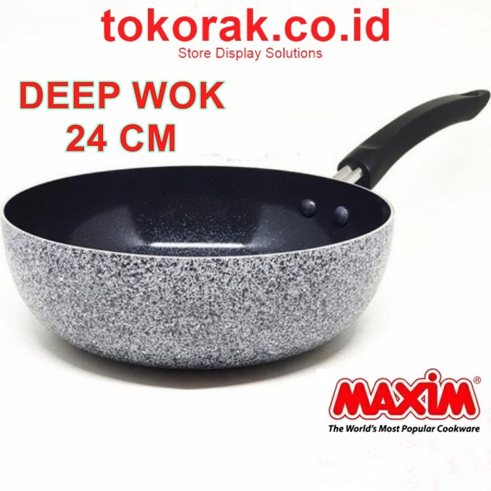 set wajan panci anti lengket MAXIM DEEP WOK NEOSTONE 24CM CERAMIC - TEFLON - WAJAN - STIR FRY - PAN 