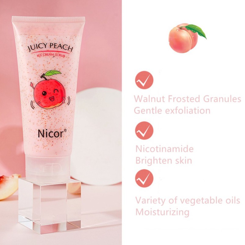 NICOR SCRUB PEMUTIH PEACH BODY SCRUB 200 ml