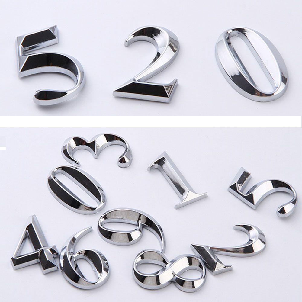 TOP Stiker Nomor Rumah Simplicity Silver 5cm 3D