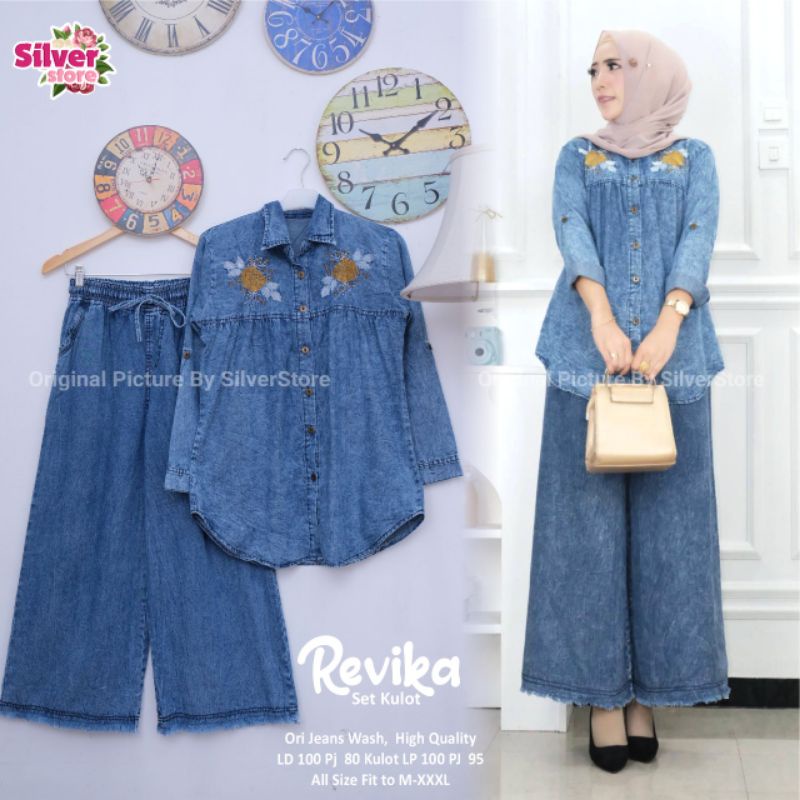 Revika set kulotSet kulotKulot jeansSet jeansKulot