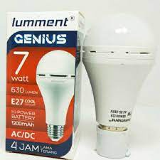 LAMPU EMERGENCY LUMMENT 7 WATT LAMA TERANG LAMPU ANTI PADAM