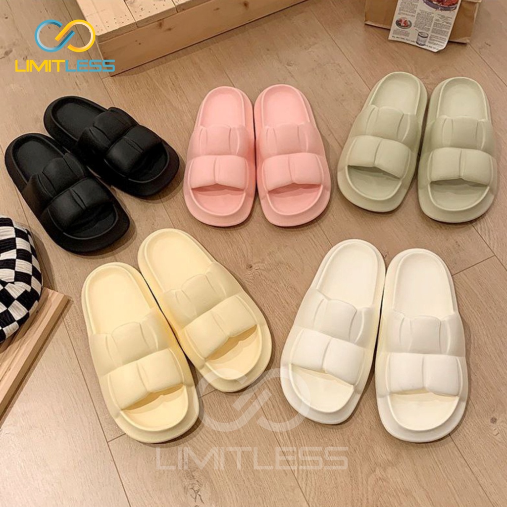 Sendal Slop Wanita Empuk Ringan Kekinian Fashionable Sandal Rumah Selop Cewek Slide Anti Slip On Eva Phylon Nyaman Rumahan Terbaru Korean Style