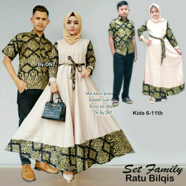 Baju batik couple keluarga model gamis baju pria anak muslim batik modern batik