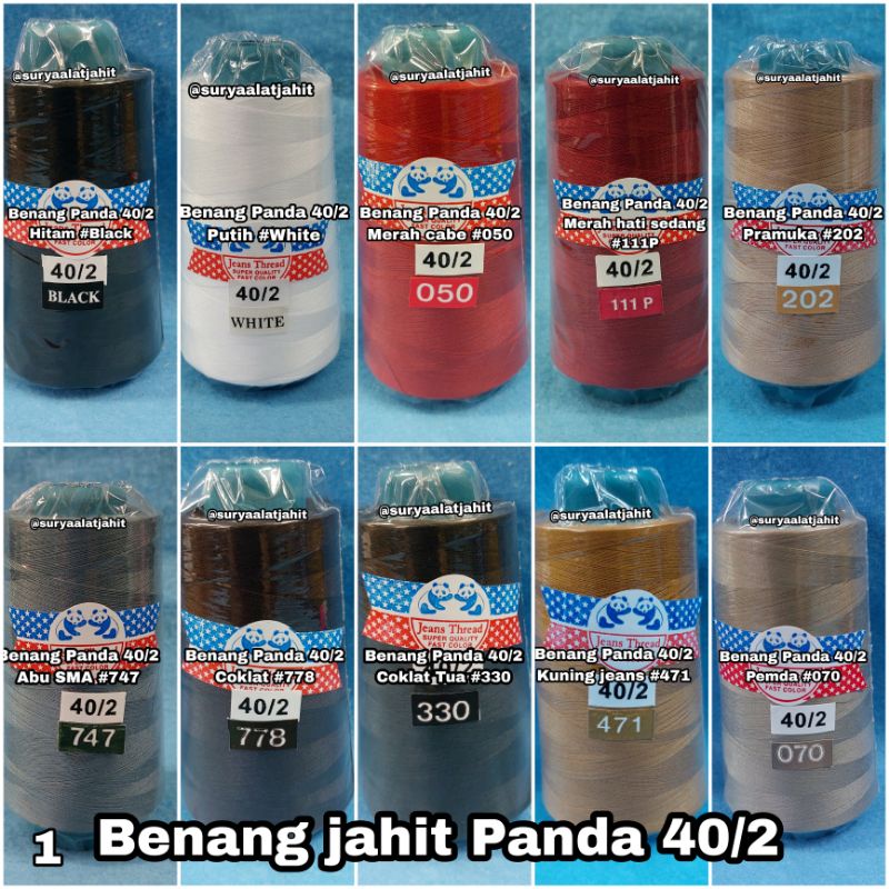 Benang Panda 40/2 (1wrn@1/2lsn) Produk Toyolon =rp.69.000/6pcs