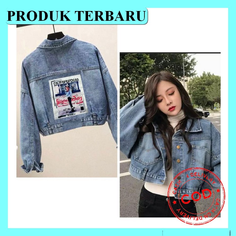 Jaket Jeans Wanita Crop Import Jins Wanita Jacket Jens Kekinian Cewek Terbaru Jket Jen Levis Termura