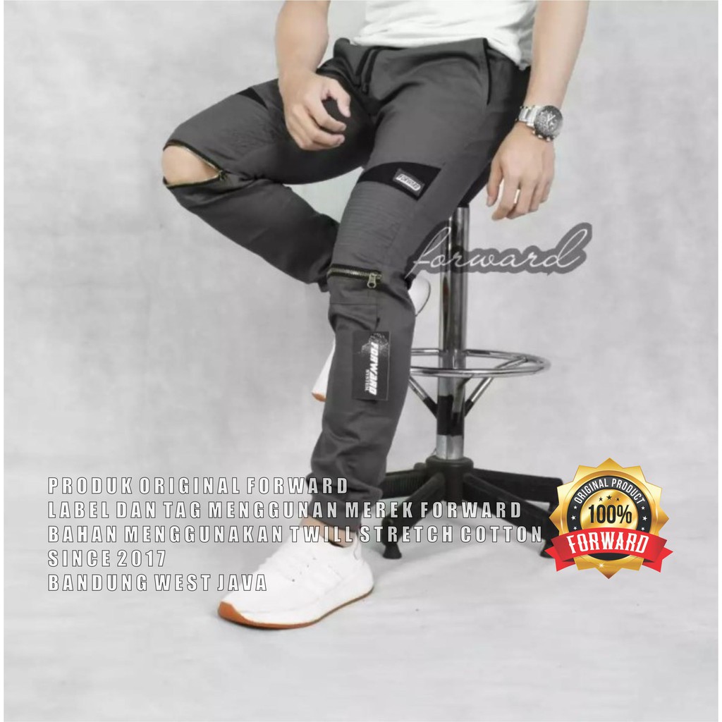 Celana Joger Jogger Ziper Pria Premium Forward