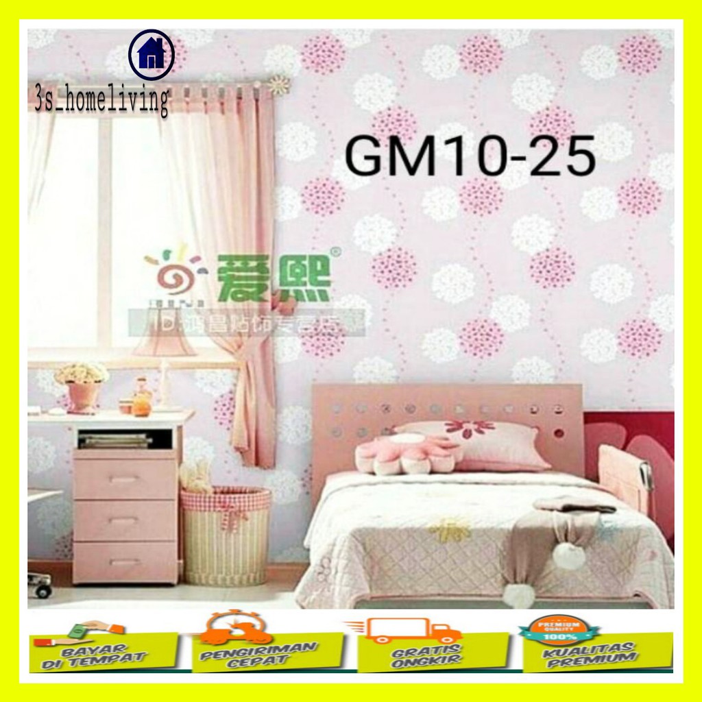 Wallpaper Dinding Dandelion Pink Wall Stiker Wallpaper Pink