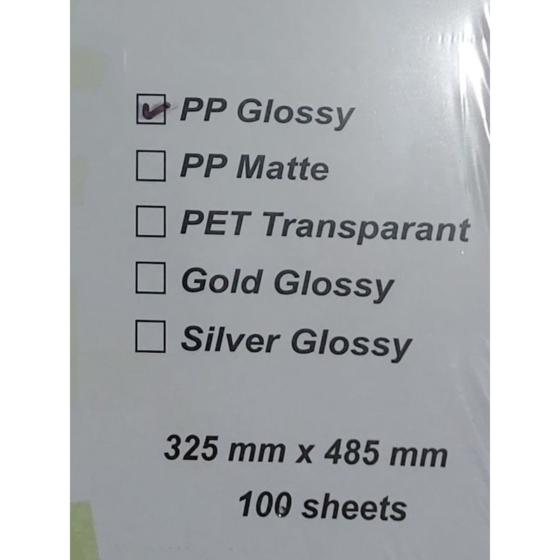 STICKER VINYL LASER A3+ GRAFTAC PUTIH GLOSSY (ISI 100)