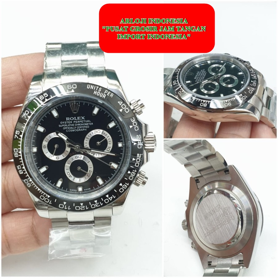 New Jam Tangan Rolex Daytona Dial Ceramic Matic Pria Garansi 1th