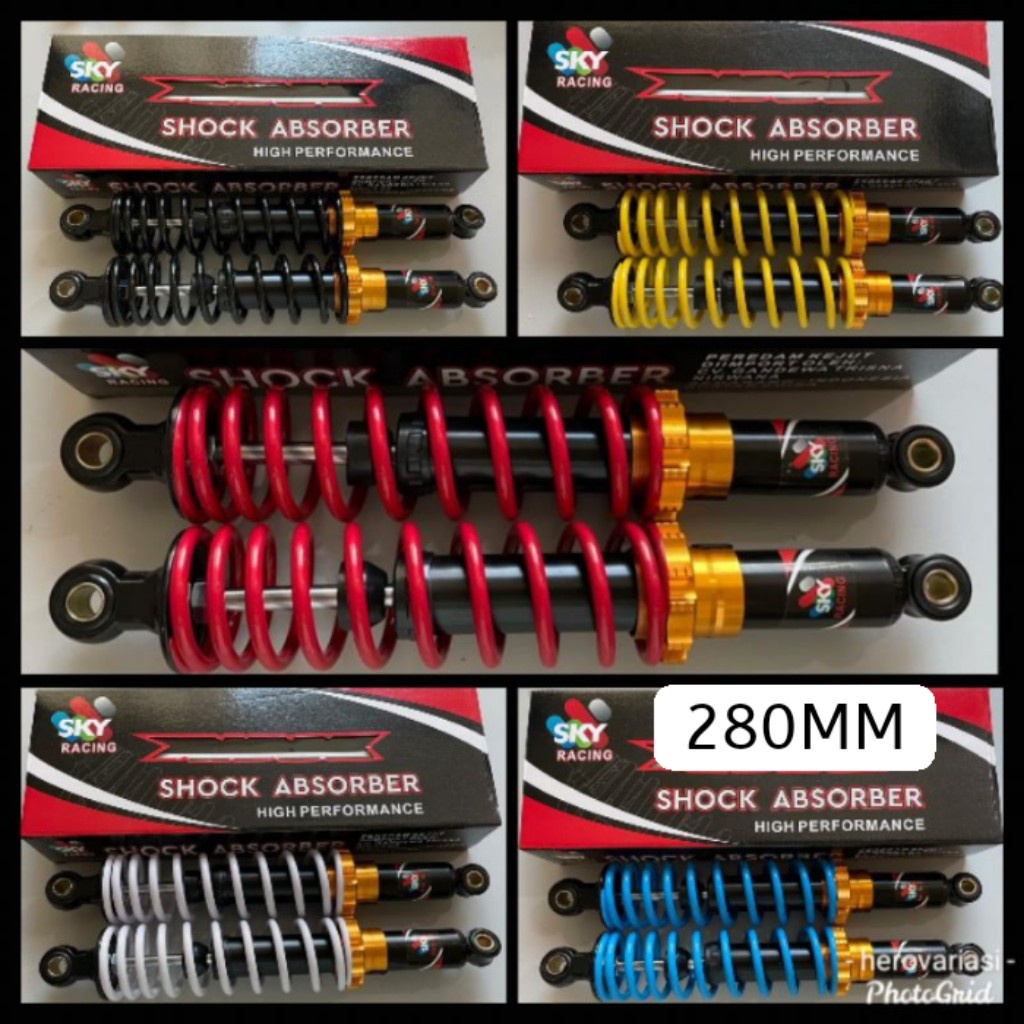 HITAM-SHOCKBREAKER 811 SERIES SKY RACING / SHOCK BREAKER BELAKANG 280MM JUPITER NEW VEGAZR VEGA R NEW CRYPTON FORCE ONE ZR PERENDAM KEJUT